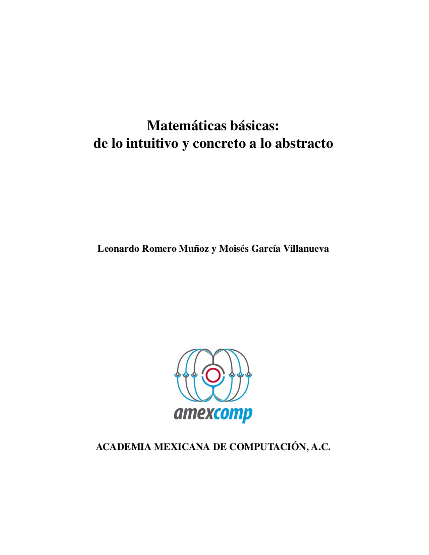 Libro: Matemáticas básicas: de lo intuitivo y concreto a lo abstracto